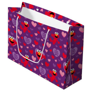 Sacola Para Presentes Grande Elmo ama seu padrão de Dia de os namorados