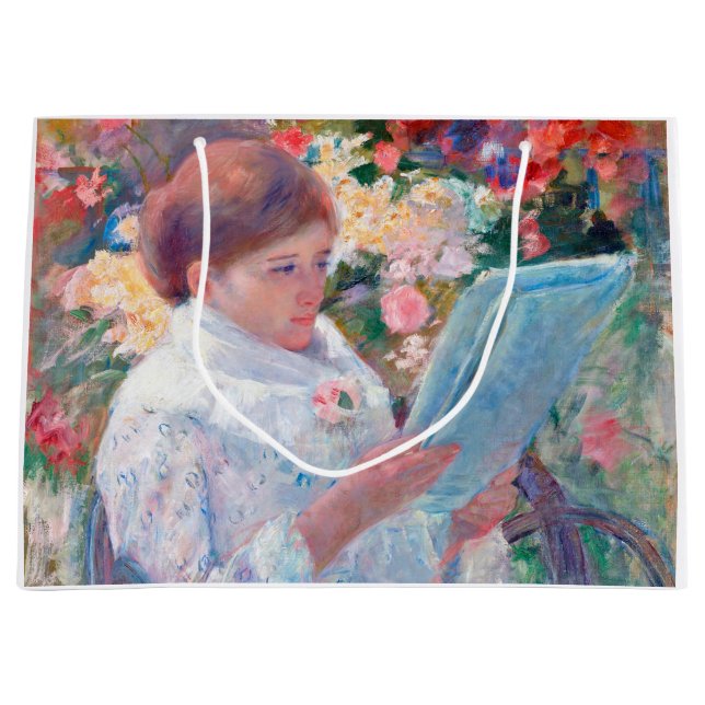 Sacola Para Presentes Grande Em uma Varanda, Mary Cassatt (Frente)