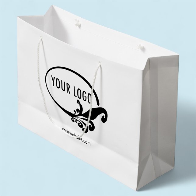 Sacola Para Presentes Grande Embalagem de varejo para grandes empresas de prese (MISOOK 12.5 x 4 x 9 inch White Gift Bag with Logo)