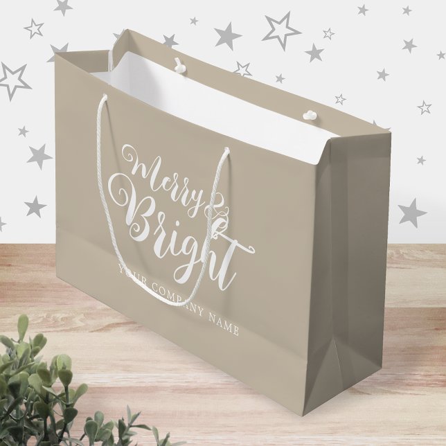 Sacola Para Presentes Grande Empresa de Natal Alegre e Brilhante (Criador carregado)