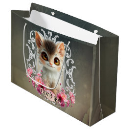 Sacola Para Presentes Grande Encantador, gatinho fofo