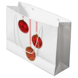 Sacola Para Presentes Grande Enfeites de natal de Bola Vermelha Grande Saco de 