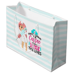 Sacola Para Presentes Grande Enfermeira Engraçada Dizendo com Grande Agulha hip