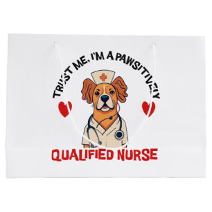 Sacola Para Presentes Grande Enfermeira Qualificada Pawsitivamente