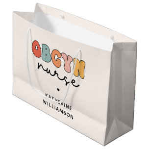 Sacola Para Presentes Grande Enfermeiro de OBGYN Personalizado