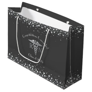 Sacola Para Presentes Grande Enfermeiro Enfermeiro Cinza de Festa de formatura