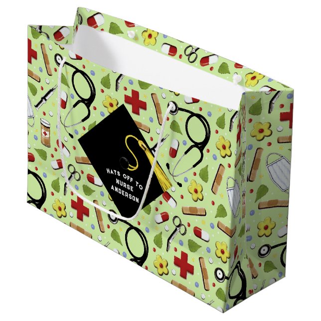 Sacola Para Presentes Grande Enfermeiro Enfermeiro Graduação Escolar (Frente inclinada)