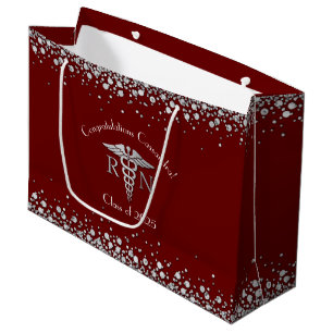 Sacola Para Presentes Grande Enfermeiro Enfermeiro Graduação Escolar Maroon Sil