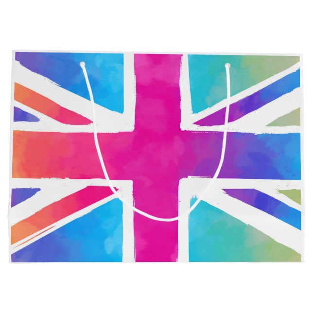 Sacola Para Presentes Grande England Flag (Verso)