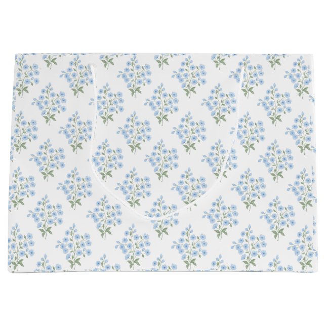 Sacola Para Presentes Grande English Country Muster mit Vergissmeinnichtblumen (Frente)