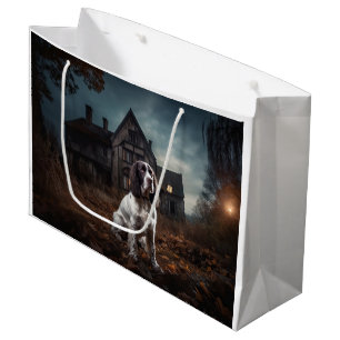 Sacola Para Presentes Grande English Springer Spaniel Halloween Assustador