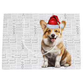 Sacola Para Presentes Grande Engraçado Cão de Natal Pembroke Welsh Corgi Holida