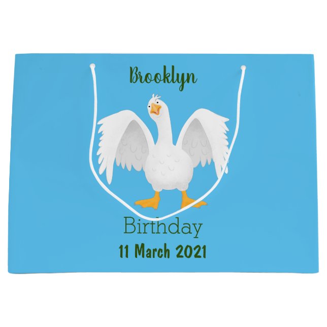 Sacola Para Presentes Grande Engraçado ilustração curiosa de desenho animado de (Frente)