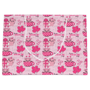 Sacola Para Presentes Grande Engraçado Pig Love Pun