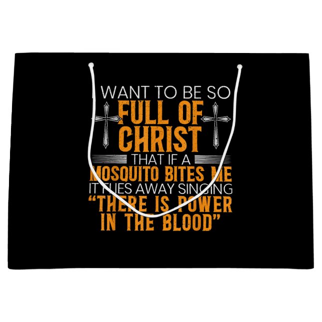 Sacola Para Presentes Grande Engraçado Servidor Religioso Cristão De Deus Fiel (Frente)