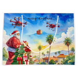 Sacola Para Presentes Grande Entrega de Drone do Papai Noel Funciona no Natal 