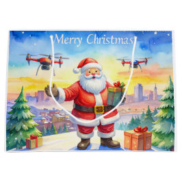 Sacola Para Presentes Grande Entrega do Drone do Papai Noel Funcionando no Nata