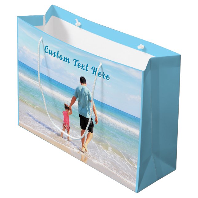 Sacola Para Presentes Grande Envie sua foto Bolsa de Presente Adicionar Texto P (Frente inclinada)