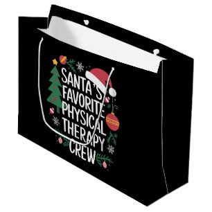 Sacola Para Presentes Grande Equipe de Fisioterapia Favorita do Papai Noel Nata