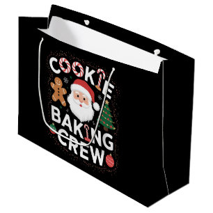 Sacola Para Presentes Grande Equipe de Preparação de Biscoitos de Natal Família