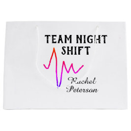Sacola Para Presentes Grande Equipe enfermeira da noite médico nome cardíaco l