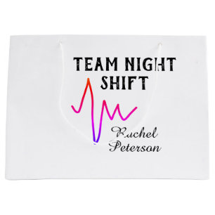 Sacola Para Presentes Grande Equipe enfermeira da noite médico nome cardíaco l