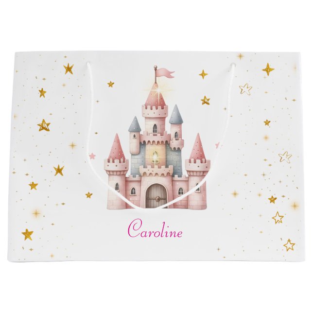 Sacola Para Presentes Grande Era uma vez, Princesa Birthday (Frente)