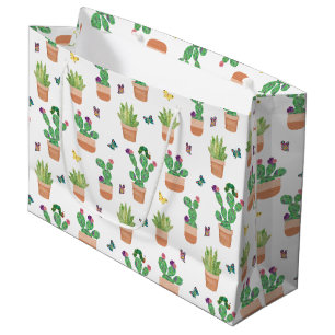 Sacola Para Presentes Grande Eric Carle   Lagarta, Cactus e Borboleta Pa