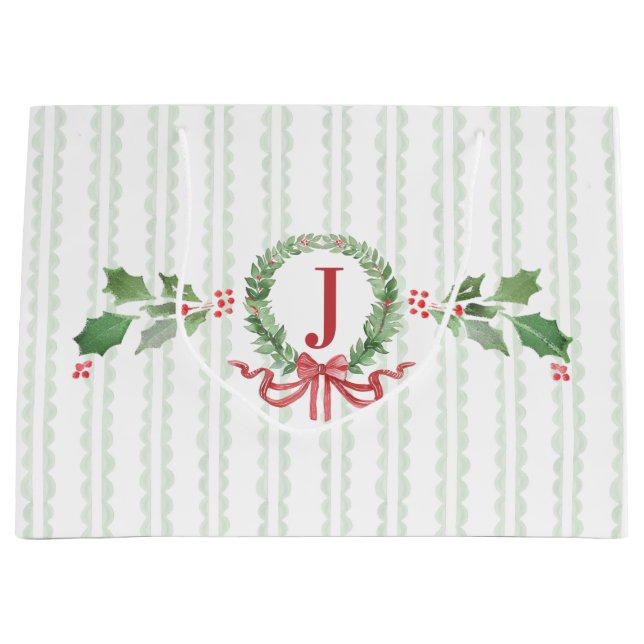 Sacola Para Presentes Grande Escala Verde Claro (Frente)