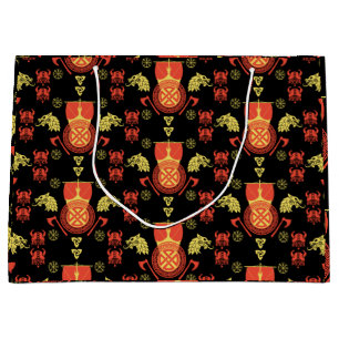 Sacola Para Presentes Grande Escandinávia Viking Norsêmen Home Decor
