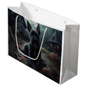 Sacola Para Presentes Grande Escocês Terrier Pumpkins Halloween Scary