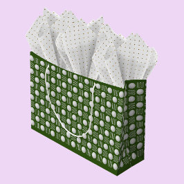 Sacola Para Presentes Grande Esfera Moderna de Golfe Elegante e Verde-Teto