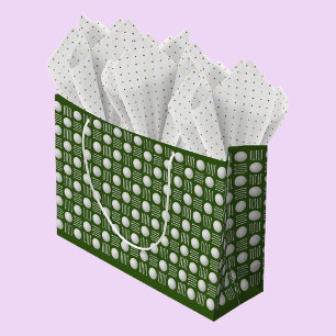 Sacola Para Presentes Grande Esfera Moderna de Golfe Elegante e Verde-Teto