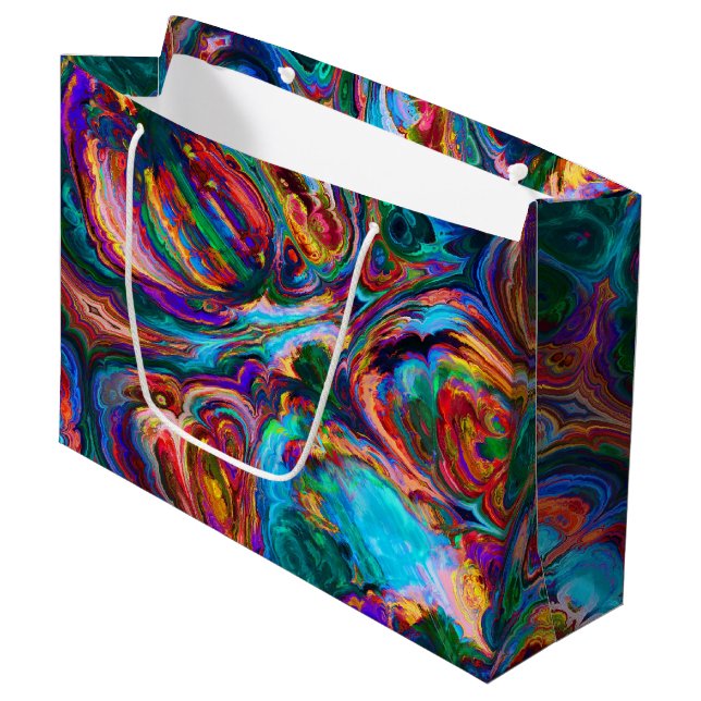 Sacola Para Presentes Grande Espalhamento Moderno de Tintas (Frente inclinada)