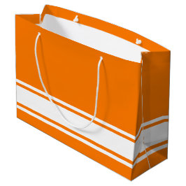 Sacola Para Presentes Grande Espalhos de corridas brancas de cor laranja-esbran