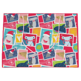 Sacola Para Presentes Grande Espécie de tubarão-gato Natal