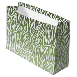 Sacola Para Presentes Grande Espelho de Impressão de Zebra Verde Selvagem