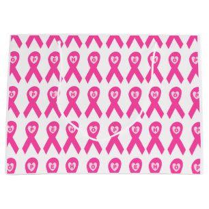 Sacola Para Presentes Grande ESPERANÇA da fita do rosa da consciência do canc