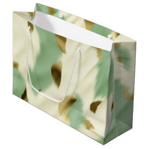 Sacola Para Presentes Grande Espingarda branca Dourada verde-mint