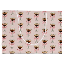 Sacola Para Presentes Grande Espresso Martini Pattern Pink
