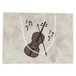 Sacola Para Presentes Grande Espresso Violino-Violino criado com grãos de café-