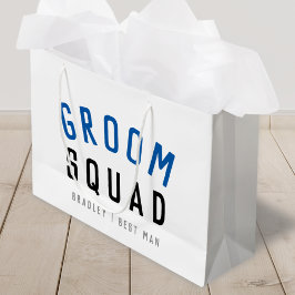 Sacola Para Presentes Grande Esquadrão do Groom | Na moda Solteiro Padrinho de