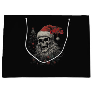 Sacola Para Presentes Grande Esqueleto Crânio Divertido Feliz Natal Papai Noel