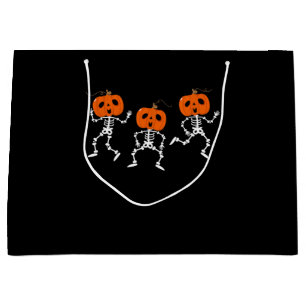 Sacola Para Presentes Grande Esqueleto Dançando Esqueletos Dabbing Gift Hallow