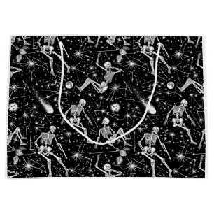 Sacola Para Presentes Grande Esqueletos no fundo do espaço