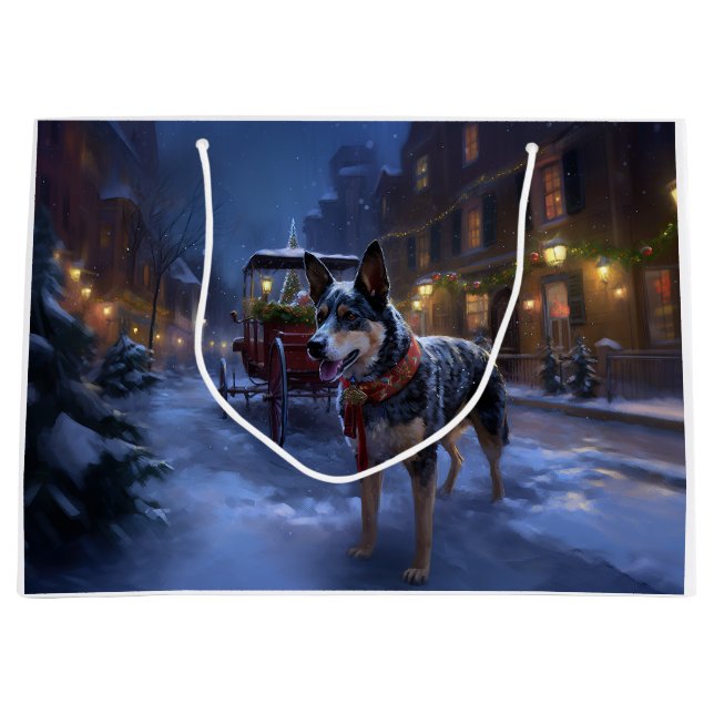 Sacola Para Presentes Grande Estação Festiva de Natal Australiana (Frente)