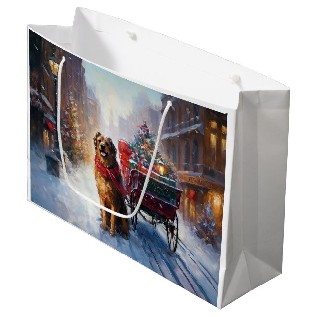 Sacola Para Presentes Grande Estação Festiva de Natal do Setentrional Irlandês (Frente inclinada)