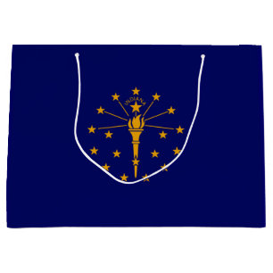 Sacola Para Presentes Grande Estado de Indiana Flag Design