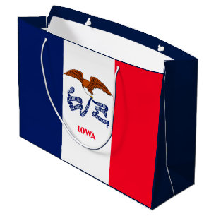 Sacola Para Presentes Grande Estado de Iowa Flag Design