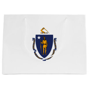 Sacola Para Presentes Grande Estado de Massachusetts Flag Design